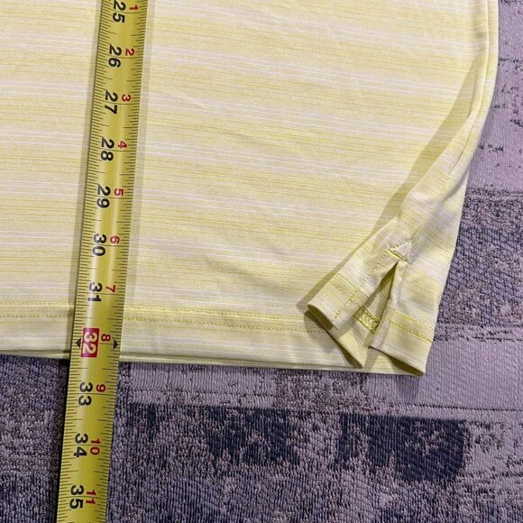 Black Clover Mens Polo Shirt XXL Golf Tech Performance Yellow Stripe Live Lucky - Picture 5 of 10